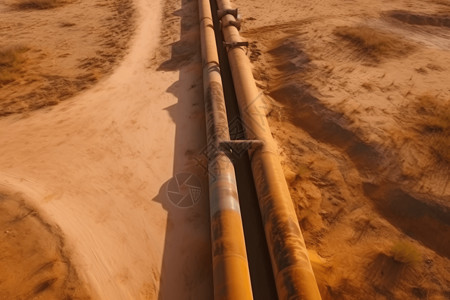 管道输送沙漠中的管道设计图片