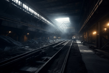 煤矿加工厂的铁路图片