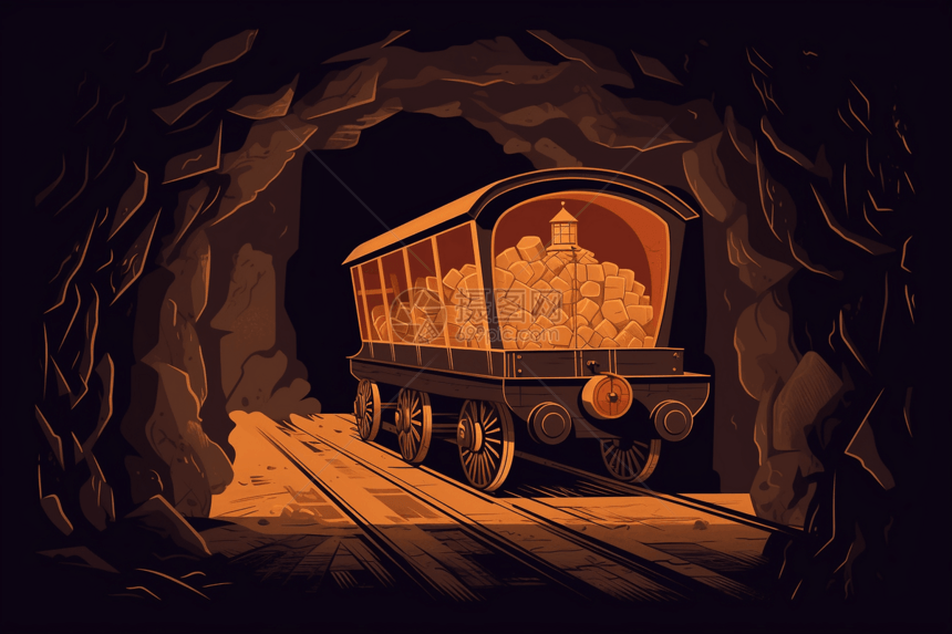 金矿隧道运输图片