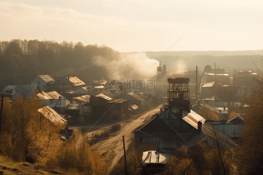 采矿建筑的小镇图片