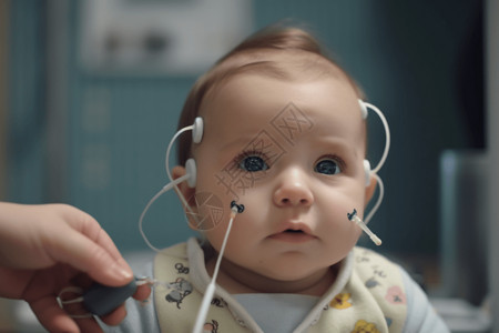 听力测试测试智力的婴儿背景