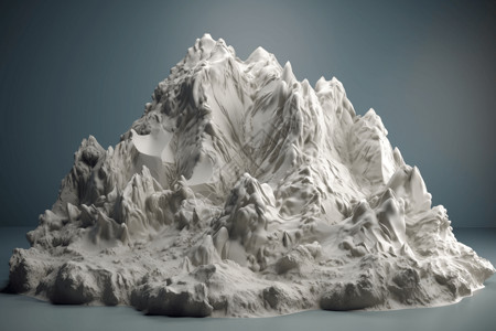 山上雪崩的泥塑模型背景图片