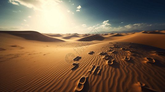 沙漠景观的二进制数字代码背景图片