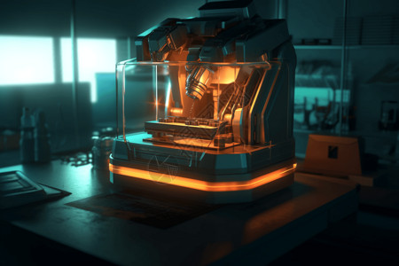 技术实验室里的3D打印机背景图片