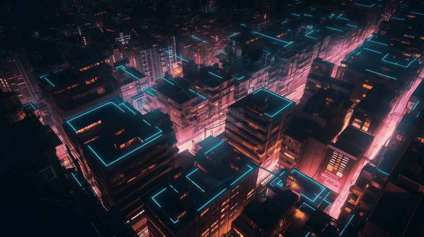 二进制数字的城市街道图片