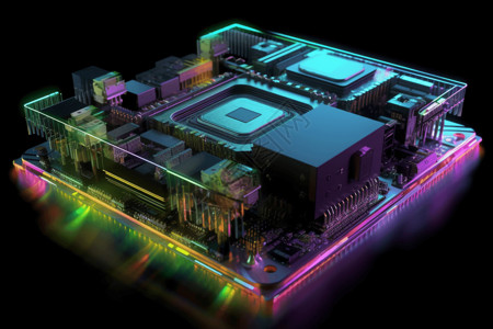 电脑GPU芯片电路板背景图片