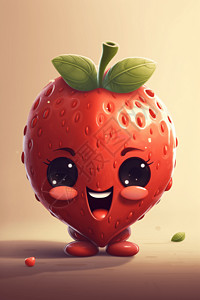 草莓表情可爱的小草莓插画