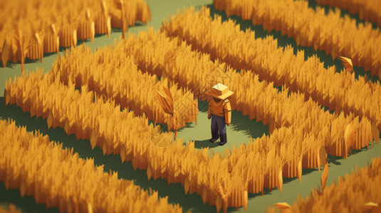 孤独的稻草人平面插图图片