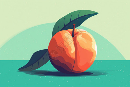 甜油桃美味的桃子插画