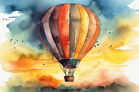 天空中彩色的热气球背景图片