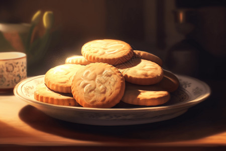 烘焙的脆饼饼干图片