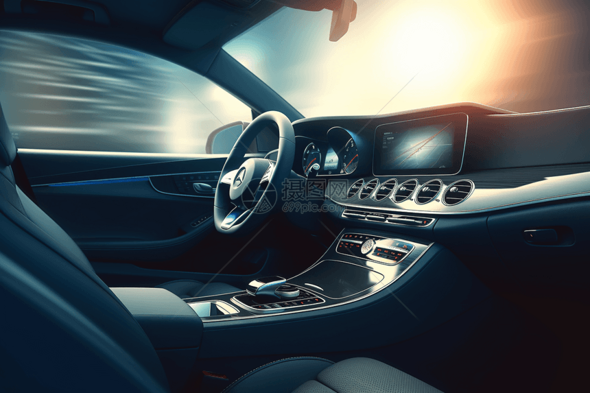 汽车内部的3D概念图图片