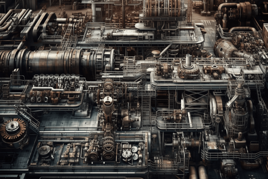 空中角度看工业机械图片