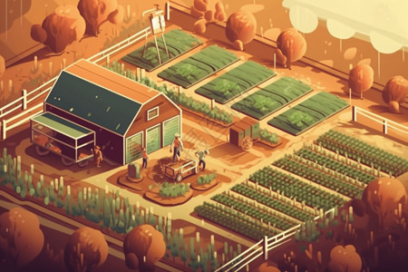 农业体验体验智能农业的创新世界插画