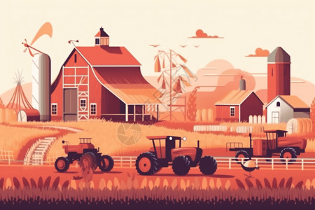 农业政策科技农业技术插画