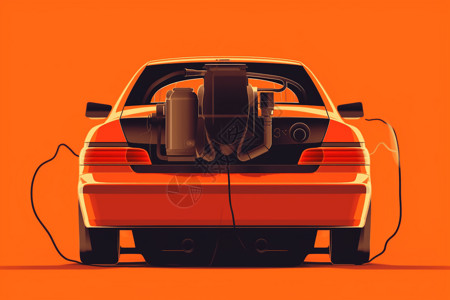 汽车燃油工作系统的3D概念图图片
