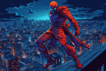 超凡蜘蛛侠超级英雄服装动漫角色创意插图插画
