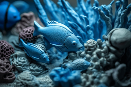鱼缸里的小鱼海底世界小鱼珊瑚设计图片