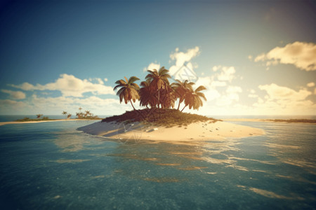 荒岛大海中的小岛设计图片