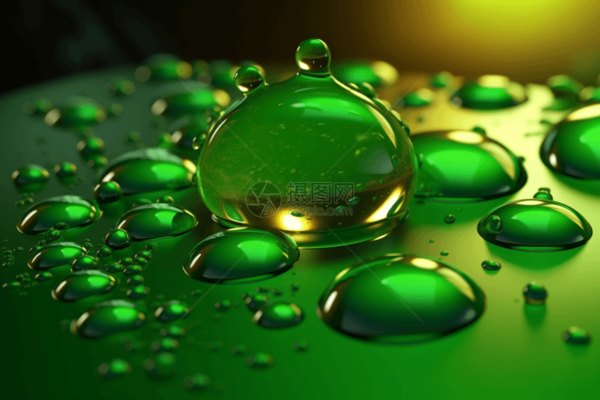 质感透明绿色水泡图片