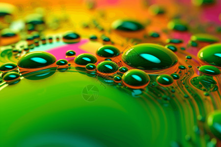 绿色透明水滴背景图片