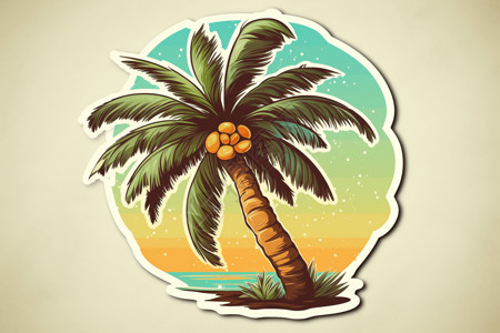 海滩中的棕榈树背景图片