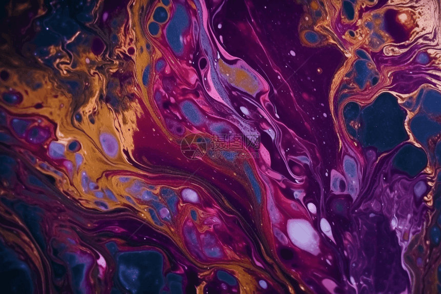 抽象彩色液体图片