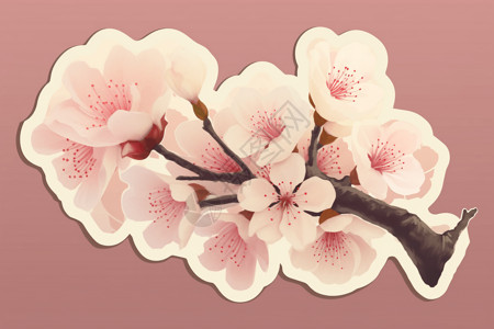 樱花贴纸背景图片