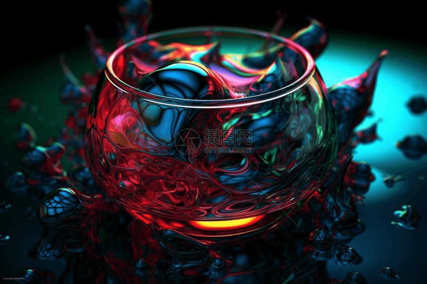 彩色动感玻璃器皿图片