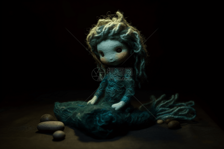 羊毛毡美人鱼娃娃图片