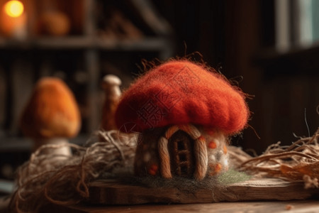 布玩偶漂亮的工艺品蘑菇屋设计图片