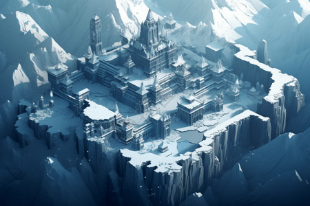 雪山上的城堡图片