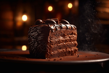 一块美食巧克力蛋糕图片