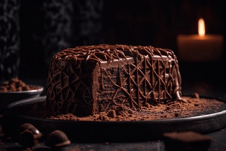巧克力蛋糕特写高清图片