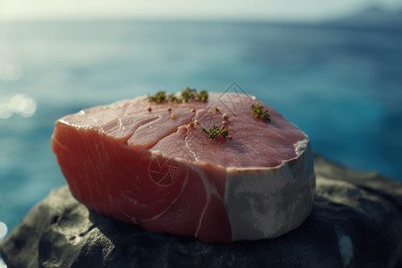 山西石头肉美食美味的金枪鱼牛排设计图片