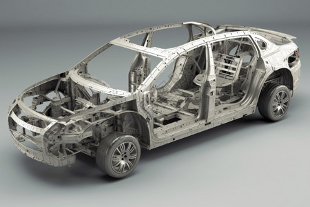 3D渲染汽车框架背景图片