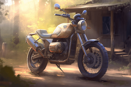 阳光下的摩托车图片