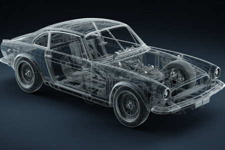 3D汽车透视图背景图片