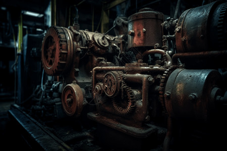 工厂机械设备室背景图片