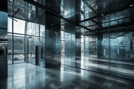 电梯使用工业建筑的反光使用概念图设计图片