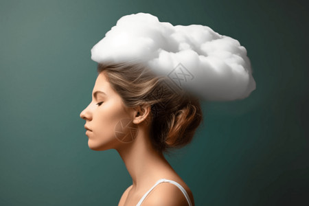 头形石材云形头侧视的女人设计图片