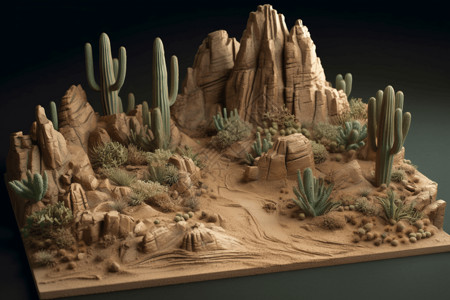 仙人掌塑造3d沙漠图片