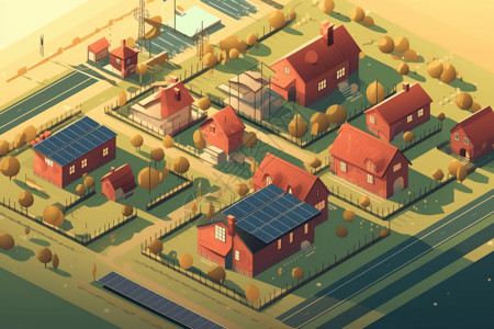 太阳能小镇社区太阳能农场设计图片