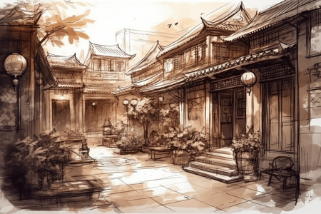 中国传统庭院建筑图片