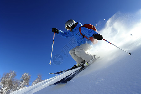 滑雪进行跨度高清图片