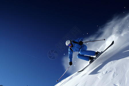 滑雪者体育运动跨度高清图片
