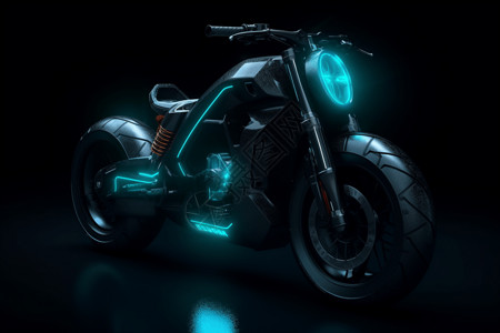 发光的摩托车图片
