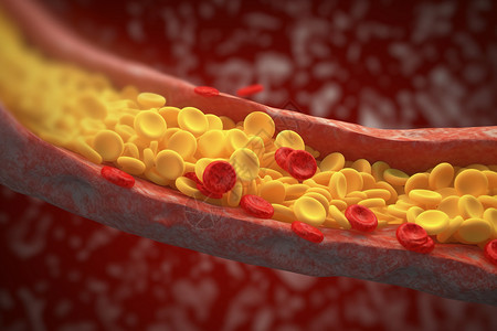 胆固醇升高动脉中的胆固醇斑块医学概念设计图片