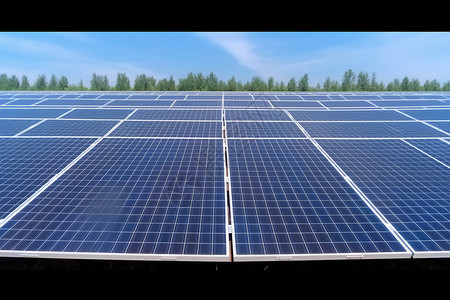 新能源光伏电站中的太阳能电池板背景图片