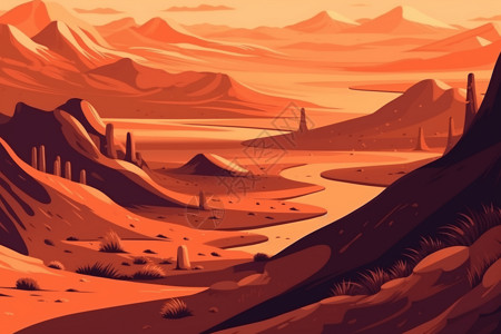 无垠的二元沙漠背景图片